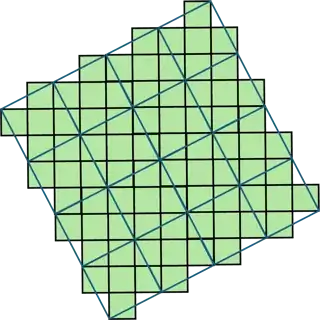 Demonstrating a tiling for the Greek cross based on above deformation of squares