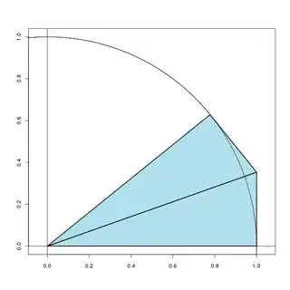 Triangle pairs: Total area is sqrt(2)/4
