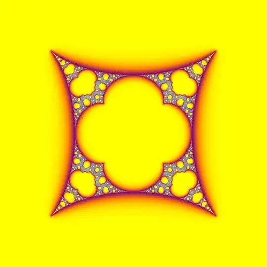 Multibrot set for z^{-3}+c coloured using Lyapunov exponent