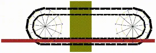 Aristotle's bulldozer with inner belt contacting ground