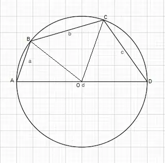 Diagram of OP with lines added and points labeled