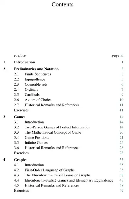 contents 1 of Models and Games by Jouko Väänänen