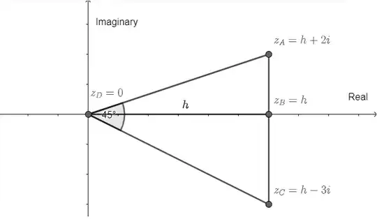 Triangle in complex plane