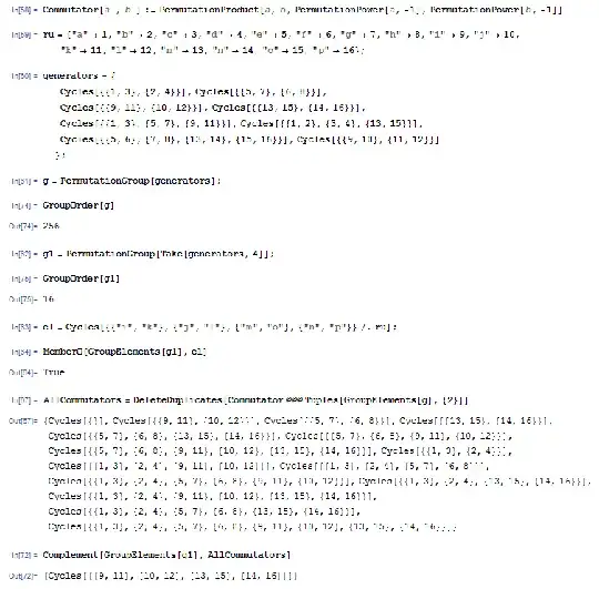 Mathematica session snapshot