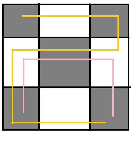 3x3 square with path removed