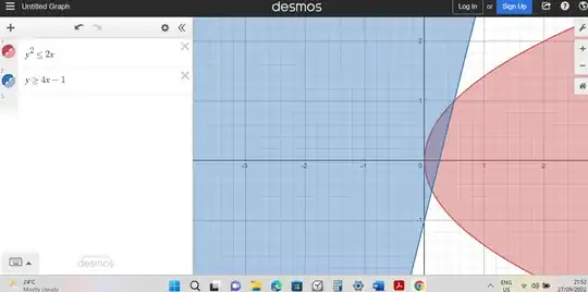 The area is the area that's shaded both blue and red