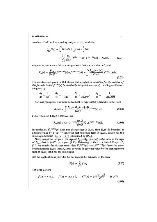 Euler-MacLaurin summation formula