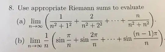 Riemann sum to evaluate limits question