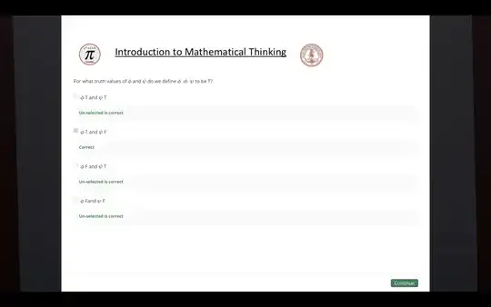 Screenshot from the quiz