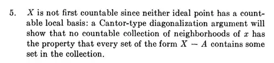 X is not first countable since it is first countable and countable.