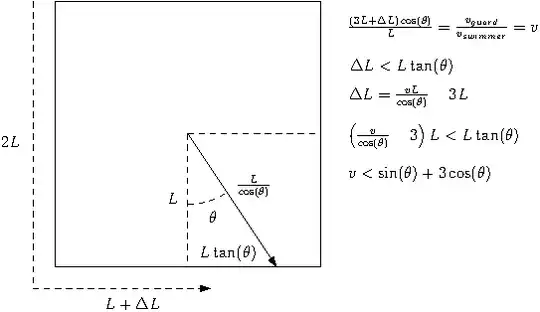 Illustration of swimmer-guard problem