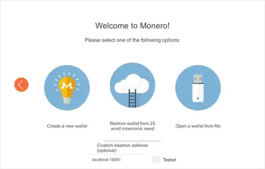 Monero GUI startup screen