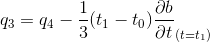 q_3=q_4-\frac{1}{3}(t_1-t_0)\frac{\partial{b}}{\partial{t}}_{(t=t_1)}