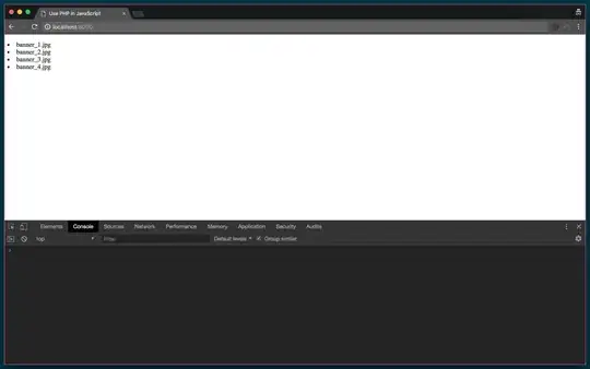 list items populated in the chrome browser