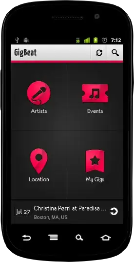 Screen shot of the problem