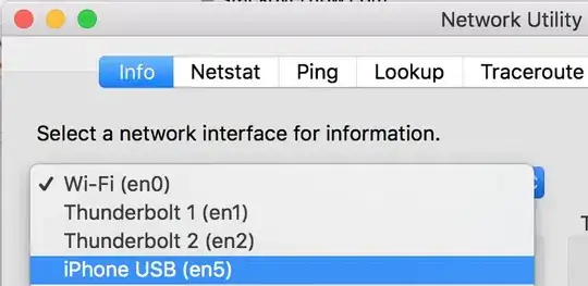 Network Utility, select iPhone USB