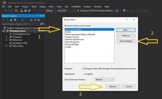 Choose the browser you just added and set as default, then click browse