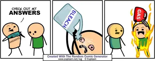 output from importing 4 CSV files (cropped right)