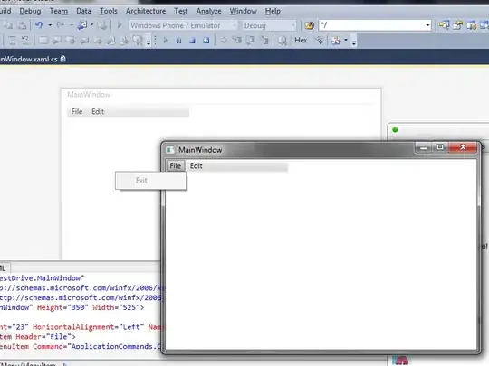 Image showing my application and its ListView