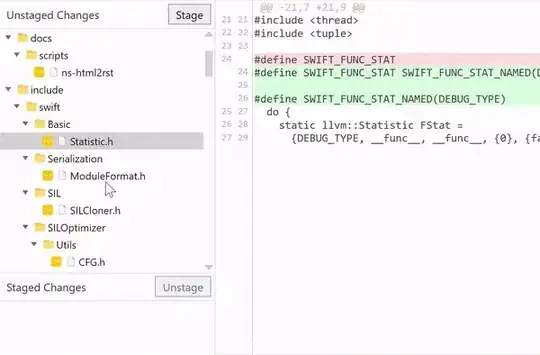 GIF of partial stash functionality in git-fork