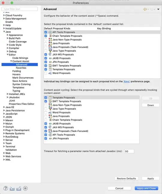 Java Editor/Content Assist Advanced