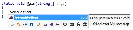 IntelliSense shows the obsolete message
