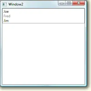 screenshot of example app with a button that adds two items to the ListView