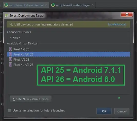 The Virtual Devices I tested in the Emulator