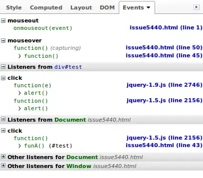 *Events* side panel in Firebug