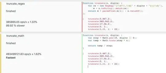 screenshot of the benchmark