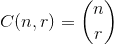 C(n,r) = {n choose r}