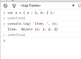 o is printed as an object, which you could drill down if you had more fields
