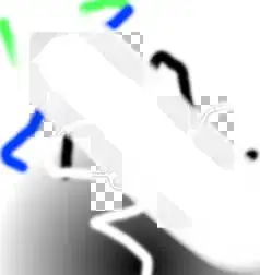 Image with transparent regions and a big line with dark border.