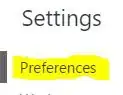 Preferences section