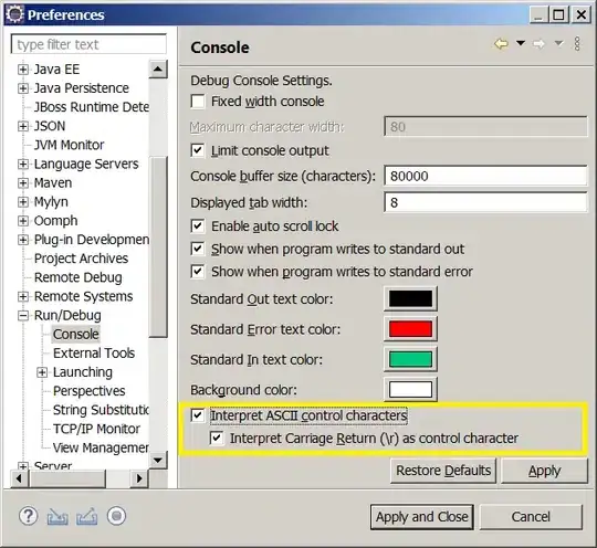Console preferences in Eclipse