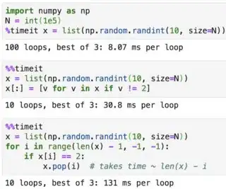 Timing with length 100000