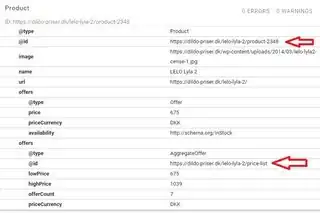 My page's structured data