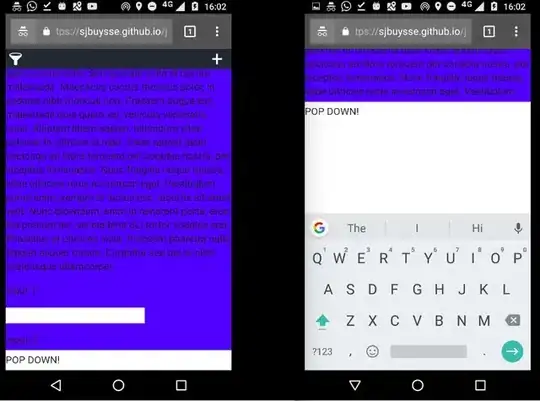 The websites content is pushed up when input field is under keyboard