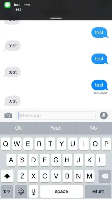 Messages is open and in the foreground. Still shows a notification alert.