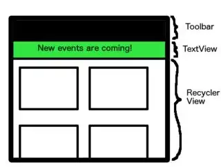 layout with textview and recyclerview