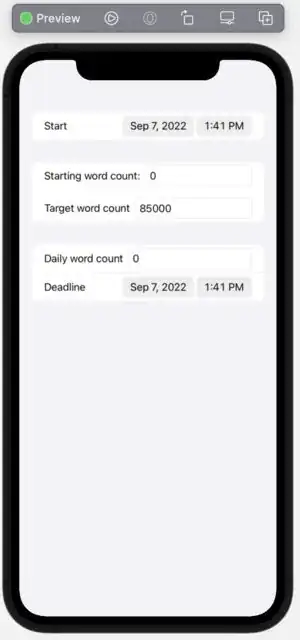 The views described on an iPhone 11 preview