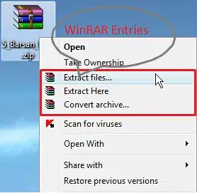 Winrar right-click integration