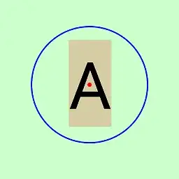 text centered in the circle