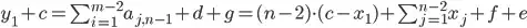 y_1+c=\sum_{i=1}^{m-2}a_{j,n-1}+d+g=(n-2)\cdot(c-x_1)+\sum_{j=1}^{n-2}x_j+f+e
