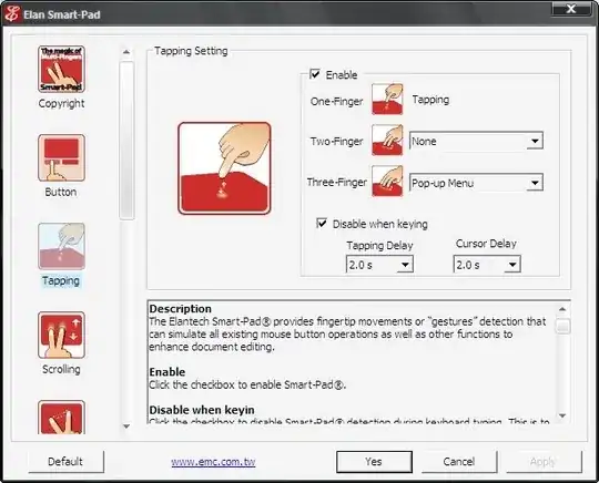 Screenshot of Elantech Tapping setting