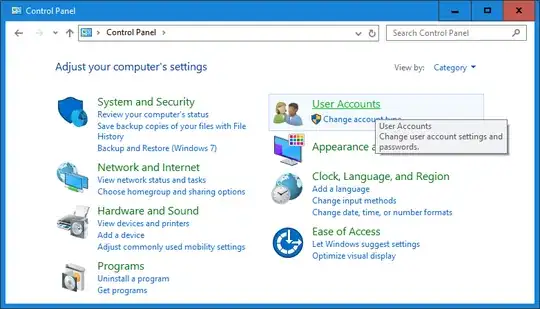 Note you have to click on the header "User Accounts"
