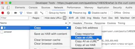 chrome devtools: copy as cURL