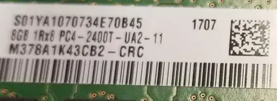 Picture of installed RAM