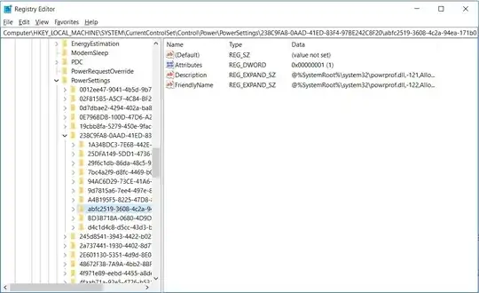 Registry editor, RTCwake